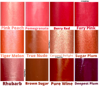 Picture: All Twelve Lipstick swatches